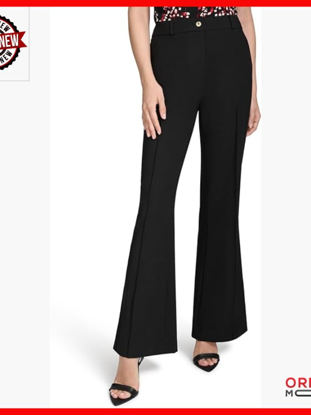 Flare Leg Woven Suiting Pant With Belt Loops For Work Travel